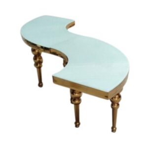 Kids Serpentine Table - Gold &White