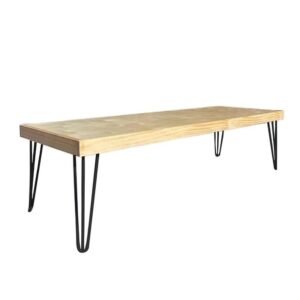 Kids 7ft Pinny Black Leg - Natural Table